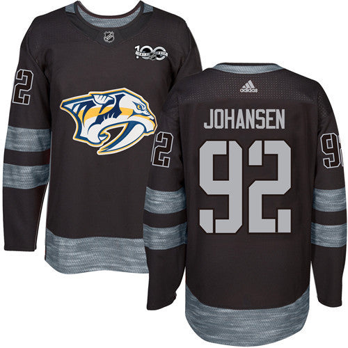 Predators #92 Ryan Johansen Black 1917-2017 100th Anniversary Stitched Hockey Jersey