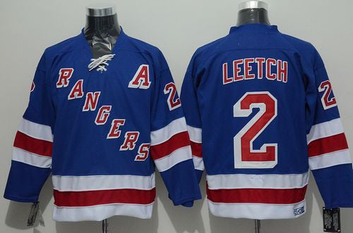 Rangers #2 Brian Leetch Blue CCM Throwback Stitched Hockey Jersey