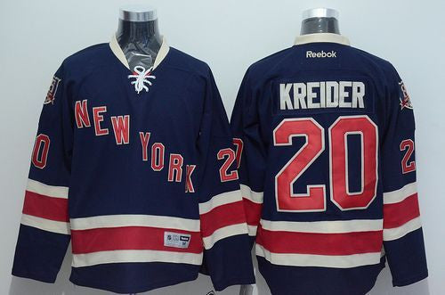 Rangers #20 Chris Kreider Dark Blue Third Stitched Hockey Jersey