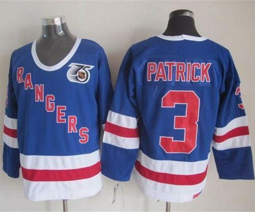 Rangers #3 James Patrick Blue CCM 75TH Stitched Hockey Jersey