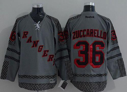 Rangers #36 Mats Zuccarello Charcoal Cross Check Fashion Stitched Hockey Jersey