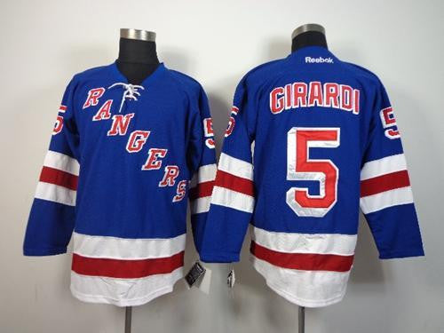 Rangers #5 Dan Girardi Blue Home Stitched Hockey Jersey