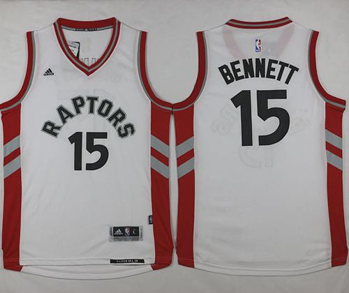 Raptors #15 Anthony Bennett White Stitched Basketball Jersey