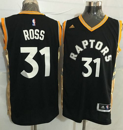 Raptors #31 Terrence Ross Black/Gold Stitched Basketball Jersey