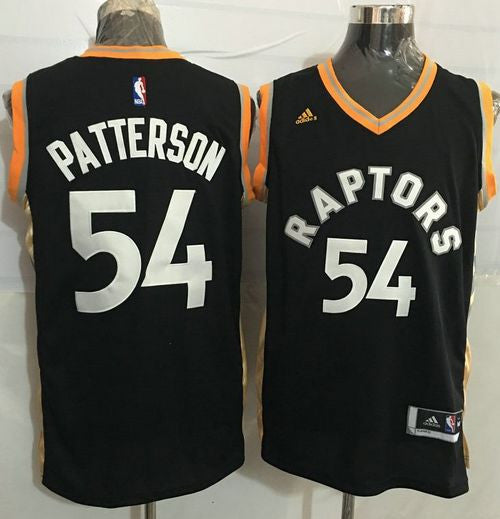 Raptors #54 Patrick Patterson Black/Gold Stitched Basketball Jersey