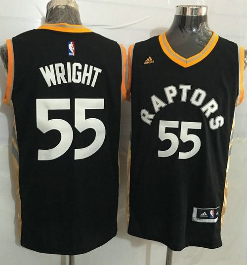 Raptors #55 Delon Wright Black/Gold Stitched Basketball Jersey