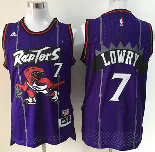 Raptors #7 Kyle Lowry Purple Hardwood Classics Stitched Basketball Jersey