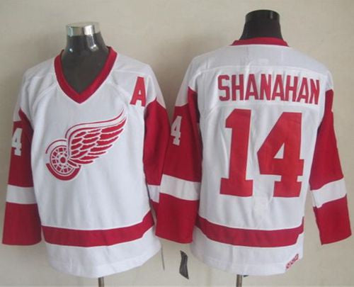 Red Wings #14 Brendan Shanahan White CCM Throwback Stitched Hockey Jersey