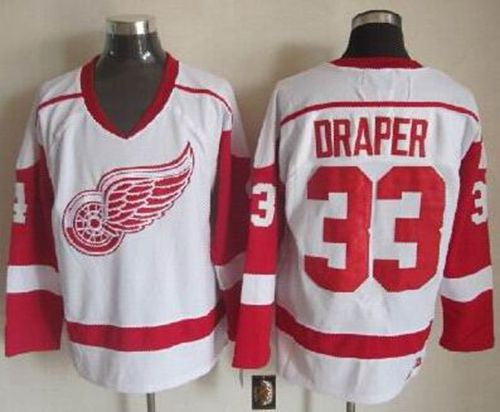 Red Wings #33 Kris Draper White CCM Throwback Stitched Hockey Jersey