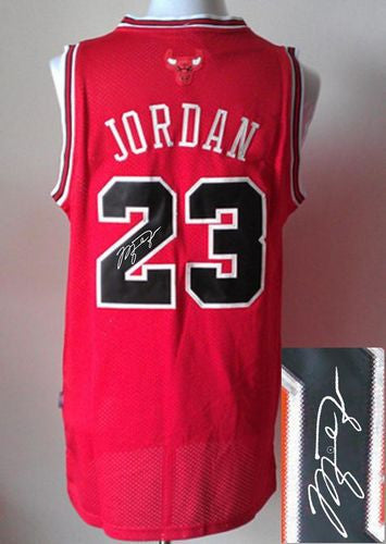 Revolution 30 Autographed Bulls #23 Michael Jordan Red Stitched Basketball Jersey