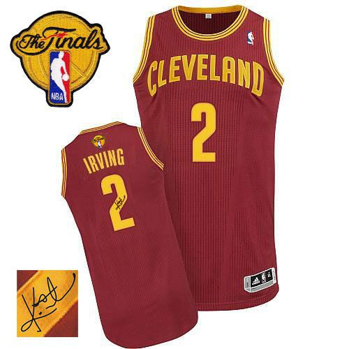 Revolution 30 Autographed Cavaliers #2 Kyrie Irving Red The Finals Patch Stitched Basketball Jersey