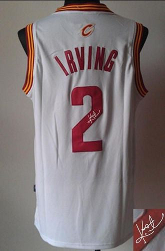 Revolution 30 Autographed Cavaliers #2 Kyrie Irving White Stitched Basketball Jersey