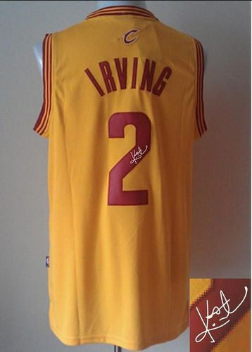 Revolution 30 Autographed Cavaliers #2 Kyrie Irving Yellow Stitched Basketball Jersey