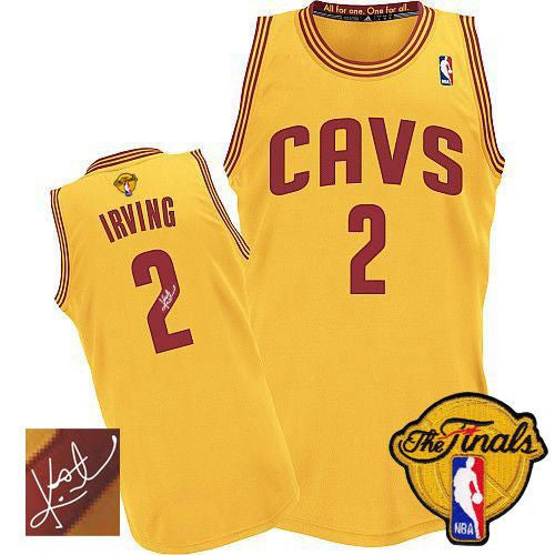 Revolution 30 Autographed Cavaliers #2 Kyrie Irving Yellow The Finals Patch Stitched Basketball Jersey