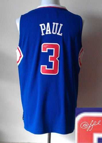 Revolution 30 Autographed Clippers #3 Chris Paul Blue Stitched Basketball Jersey