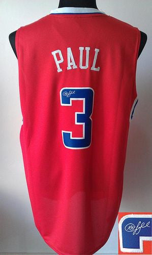 Revolution 30 Autographed Clippers #3 Chris Paul Red Stitched Basketball Jersey