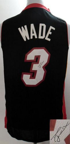 Revolution 30 Autographed Heat #3 Dwyane Wade Black Stitched Basketball Jersey