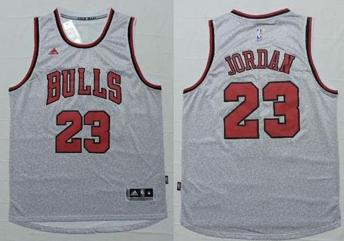 Revolution 30 Bulls #23 Michael Jordan Grey Stitched Basketball Jersey