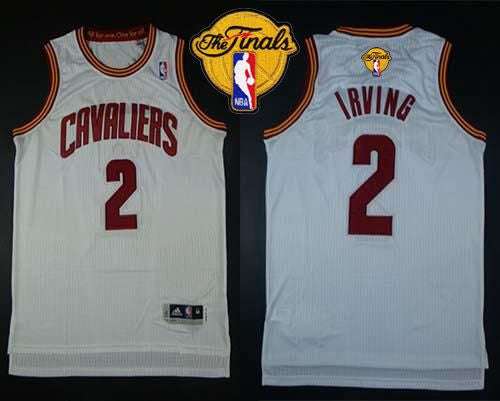 Revolution 30 Cavaliers #2 Kyrie Irving White The Finals Patch Stitched Basketball Jersey