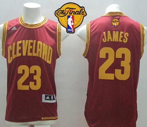 Revolution 30 Cavaliers #23 LeBron James Red Road The Finals Patch Stitched Basketball Jersey