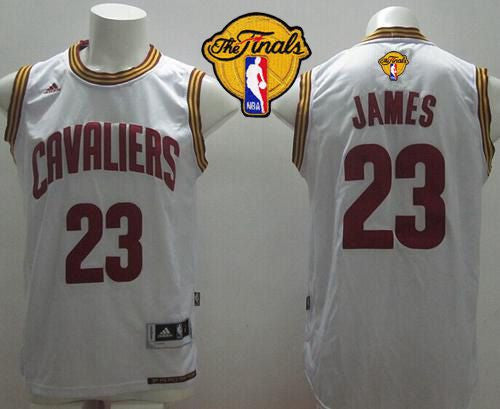 Revolution 30 Cavaliers #23 LeBron James White Home The Finals Patch Stitched Basketball Jersey