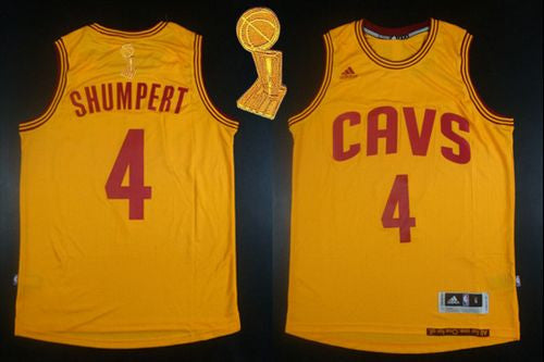 Revolution 30 Cavaliers #4 Iman Shumpert Gold The Champions Patch Stitched Basketball Jersey