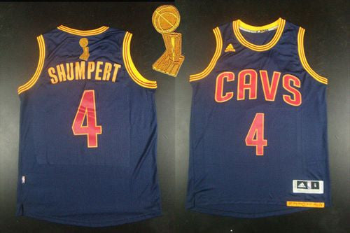 Revolution 30 Cavaliers #4 Iman Shumpert Navy Blue CavFanatic The Champions Patch Stitched Basketball Jersey