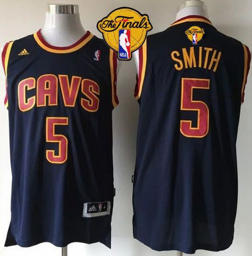 Revolution 30 Cavaliers #5 J.R. Smith Navy Blue CavFanatic The Finals Patch Stitched Basketball Jersey