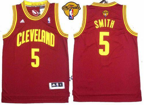 Revolution 30 Cavaliers #5 J.R. Smith Red The Finals Patch Stitched Basketball Jersey