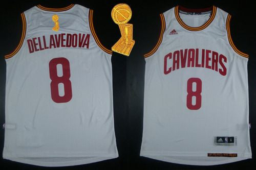 Revolution 30 Cavaliers #8 Matthew Dellavedova White The Champions Patch Stitched Basketball Jersey