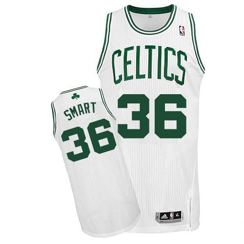 Revolution 30 Celtics #36 Marcus Smart White Stitched Basketball Jersey