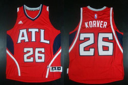 Revolution 30 Hawks #26 Kyle Korver Red Stitched Basketball Jersey