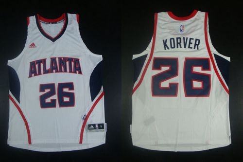 Revolution 30 Hawks #26 Kyle Korver White Stitched Basketball Jersey