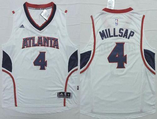 Revolution 30 Hawks #4 Paul Millsap White Stitched Basketball Jersey