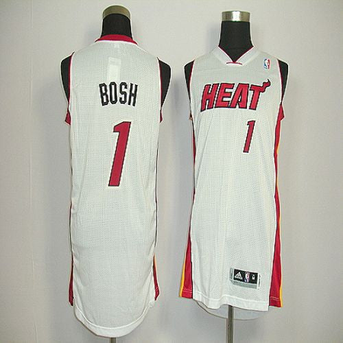 Revolution 30 Heat #1 Chris Bosh White Stitched Basketball Jersey