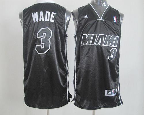 Revolution 30 Heat #3 Dwyane Wade Black/White Stitched Basketball Jersey