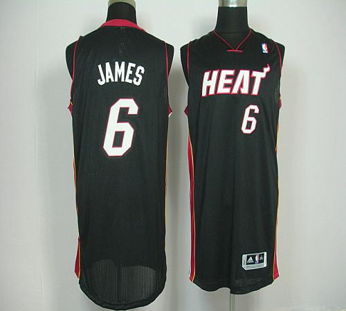 Revolution 30 Heat #6 LeBron James Black Stitched Basketball Jersey