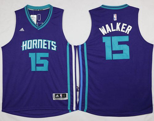 Revolution 30 Hornets #15 Kemba Walker Purple Stitched Basketball Jersey