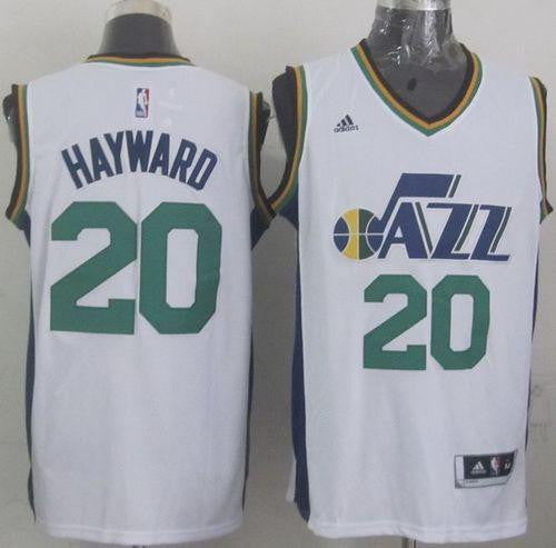 Revolution 30 Jazz #20 Gordon Hayward White Stitched Basketball Jersey