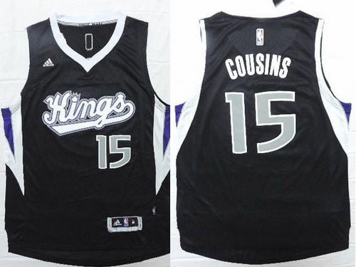 Revolution 30 Kings #15 DeMarcus Cousins Black Stitched Basketball Jersey