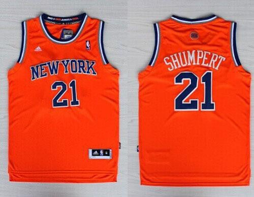 Revolution 30 Knicks #21 Iman Shumpert Orange Alternate Stitched Basketball Jersey