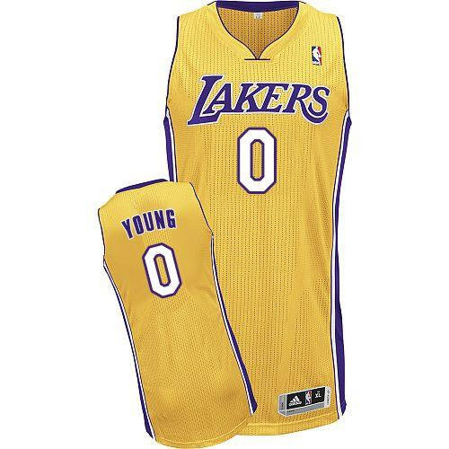 Revolution 30 Lakers #0 Nick Young Yellow Stitched Basketball Jersey