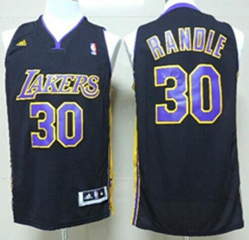 Revolution 30 Lakers #30 Julius Randle Black(Purple NO.) Hollywood Nights Stitched Basketball Jersey