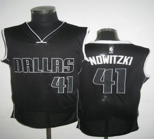 Revolution 30 Mavericks #41 Dirk Nowitzki Black/White Stitched Basketball Jersey