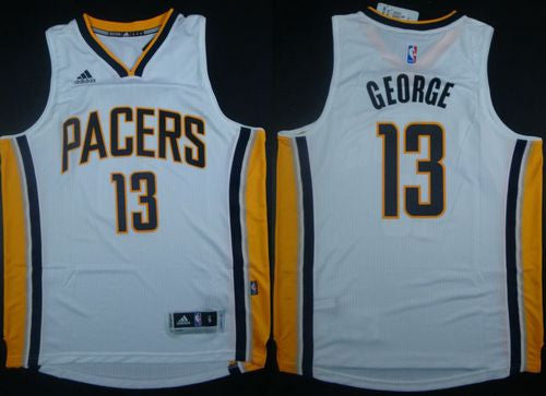 Revolution 30 Pacers #13 Paul George White Stitched Basketball Jersey