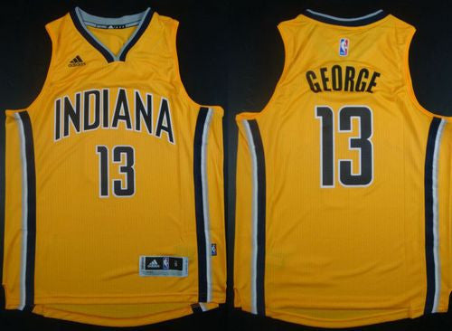 Revolution 30 Pacers #13 Paul George Yellow Stitched Basketball Jersey