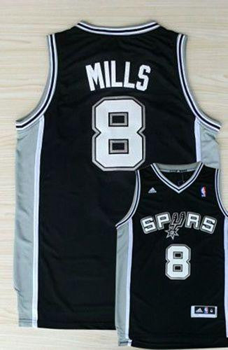 Revolution 30 Spurs #8 Patty Mills Black Stitched Basketball Jersey