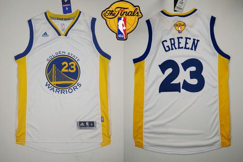 Revolution 30 Warriors #23 Draymond Green White The Finals Patch Stitched Basketball Jersey