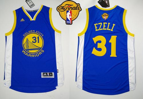 Revolution 30 Warriors #31 Festus Ezeli Blue The Finals Patch Stitched Basketball Jersey