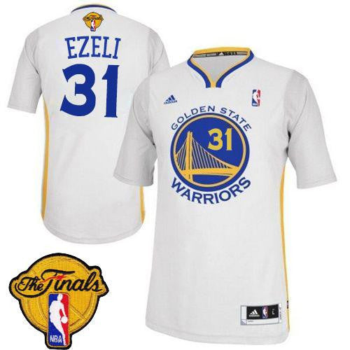 Revolution 30 Warriors #31 Festus Ezeli White Alternate The Finals Patch Stitched Basketball Jersey